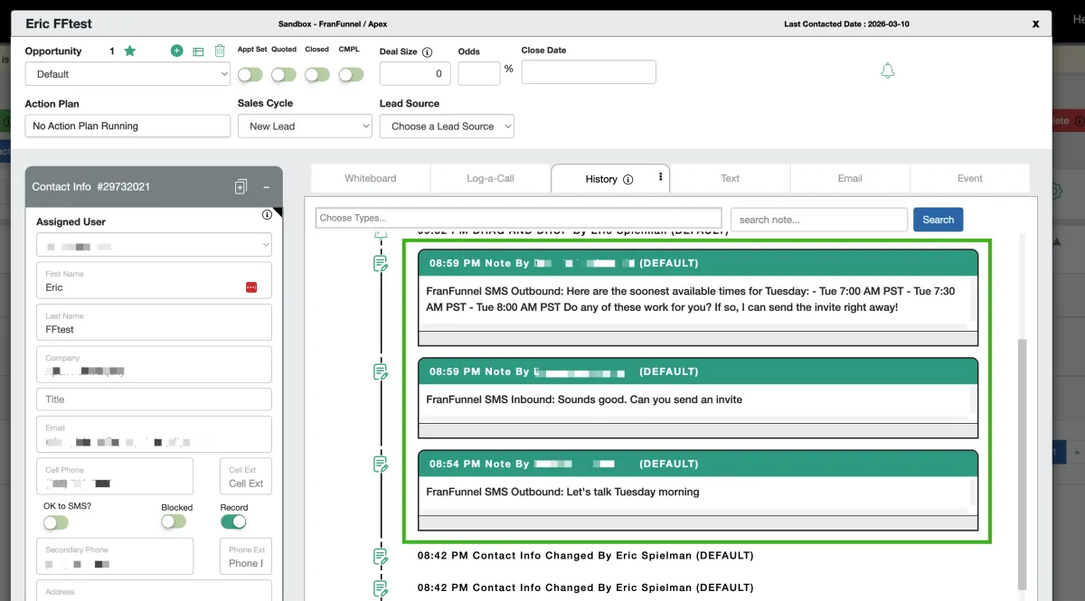 FranFunnel integrated with ClientTether