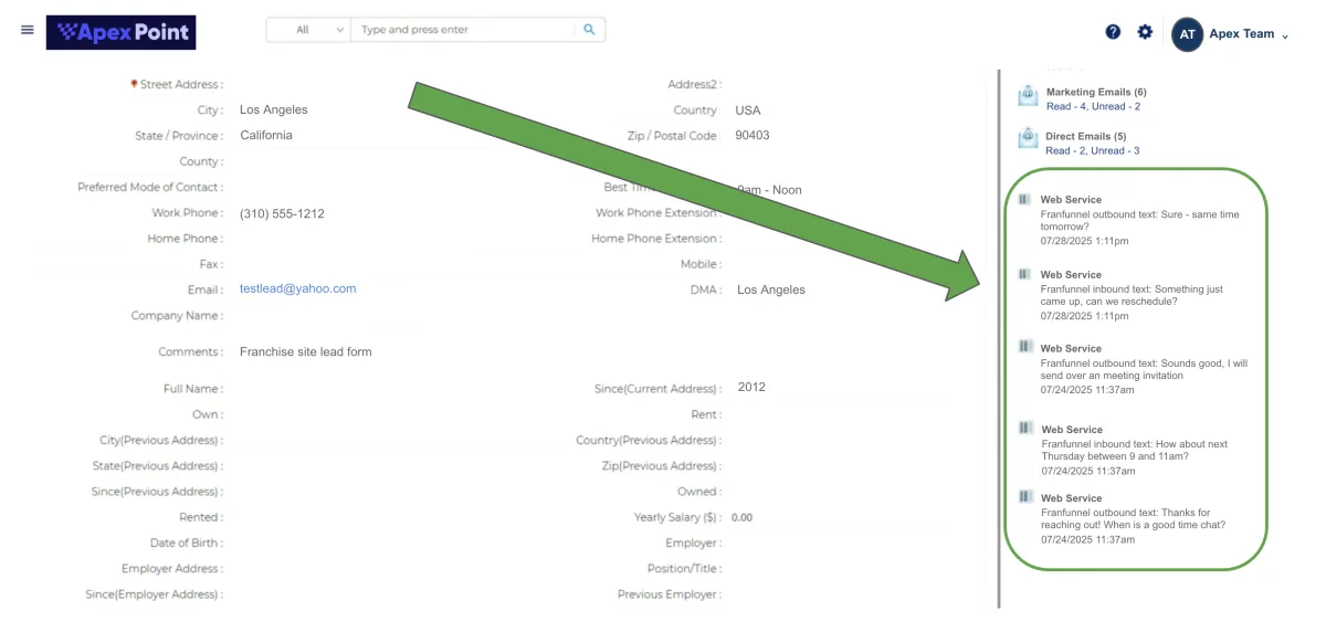 FranFunnel integrated with FranConnect