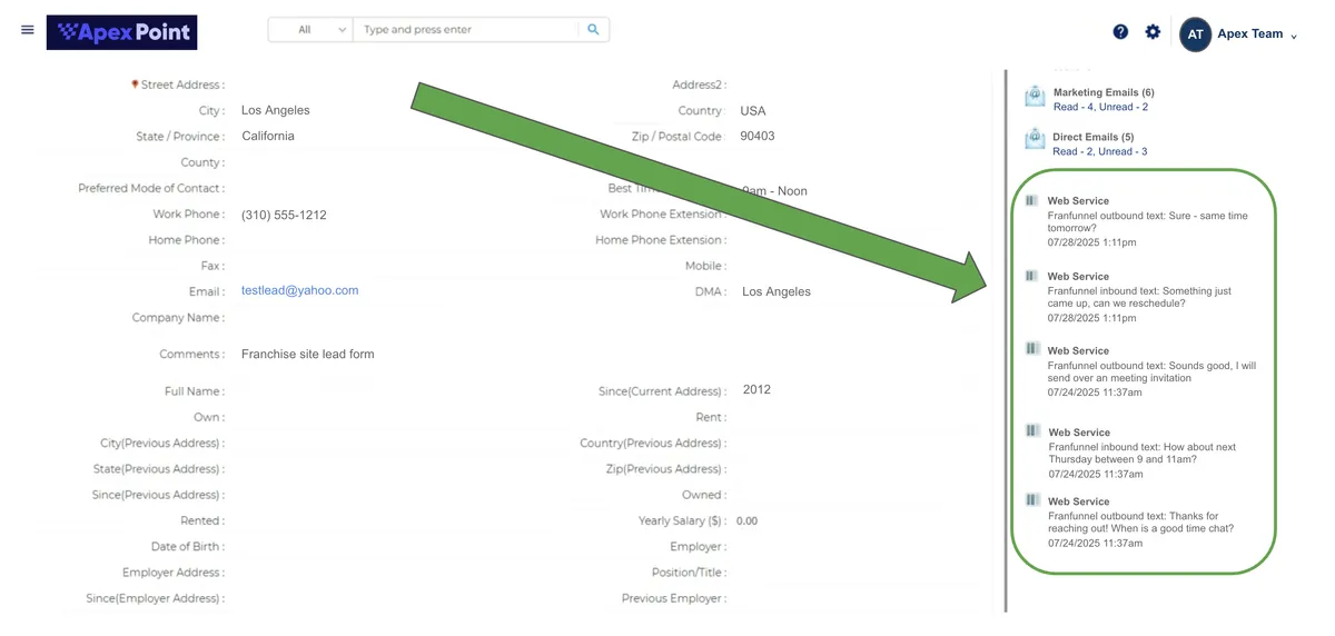 FranFunnel integrated with FranConnect